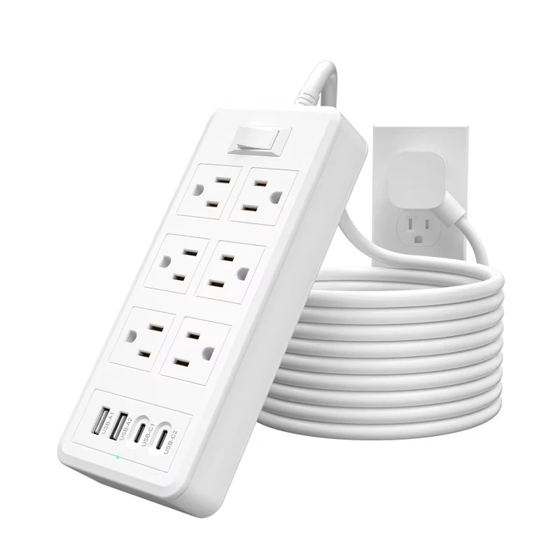 6 آؤٹ لیٹس 4 USB پورٹس یو ایس پاور سٹرپ