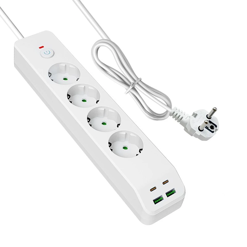 4 AC اور 4 USB کے ساتھ EU پاور کی تیز رفتار چارجنگ
