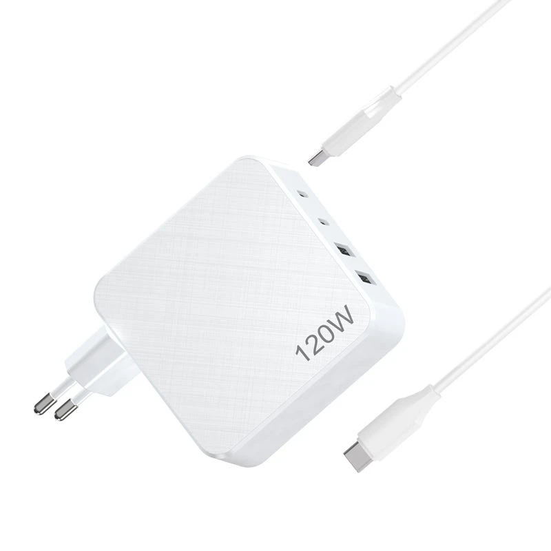 لیپ ٹاپ ملٹی پورٹ وال چارجر 120W GaN USB C چارجر